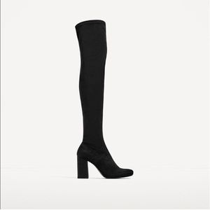 Zara thigh high sock boots